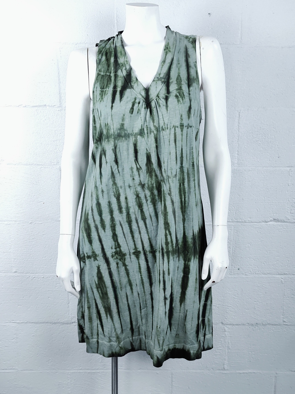 Organic Beach Sleeveless Tie-Dye Green Dress